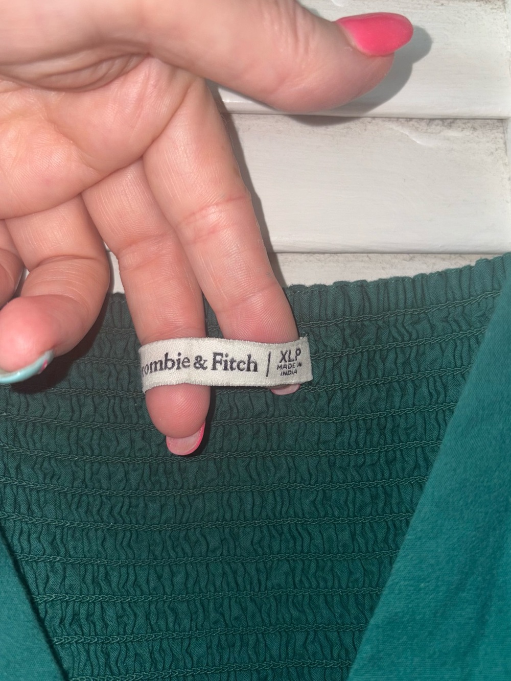 Abercrombie & Fitch Puff Sleeve Midi Dress Emerald Green XL Petite XLP - Picture 3 of 5